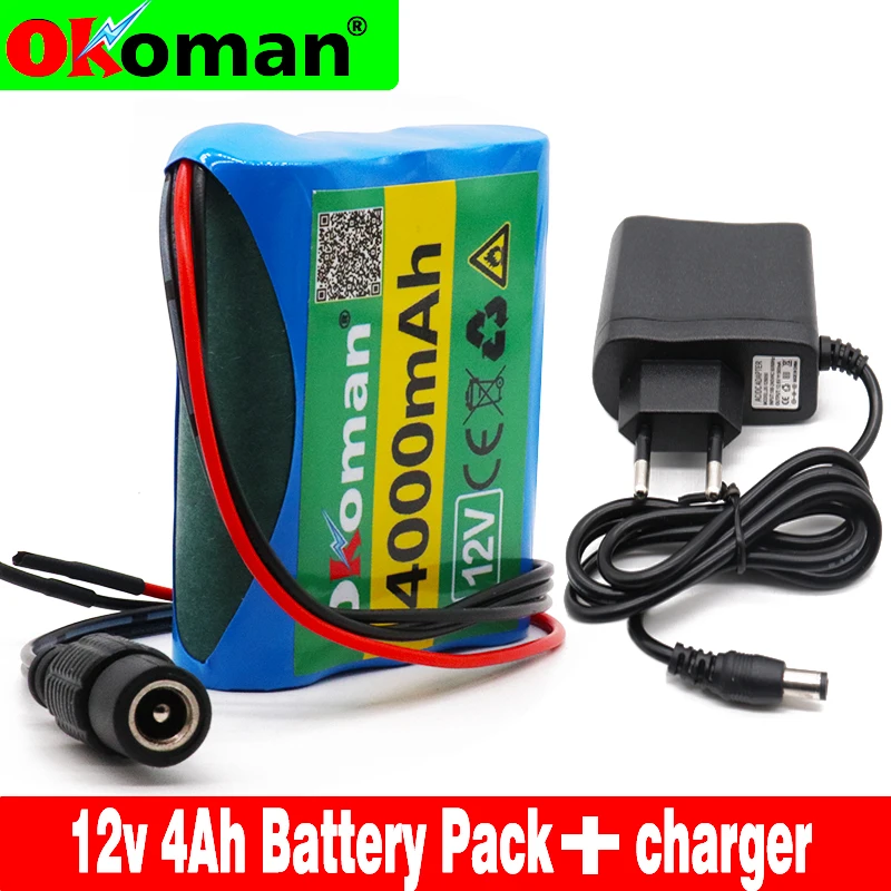 Новый 12V 4000mAh 18650 литий ионная аккумуляторная батарея для камеры видеонаблюдения