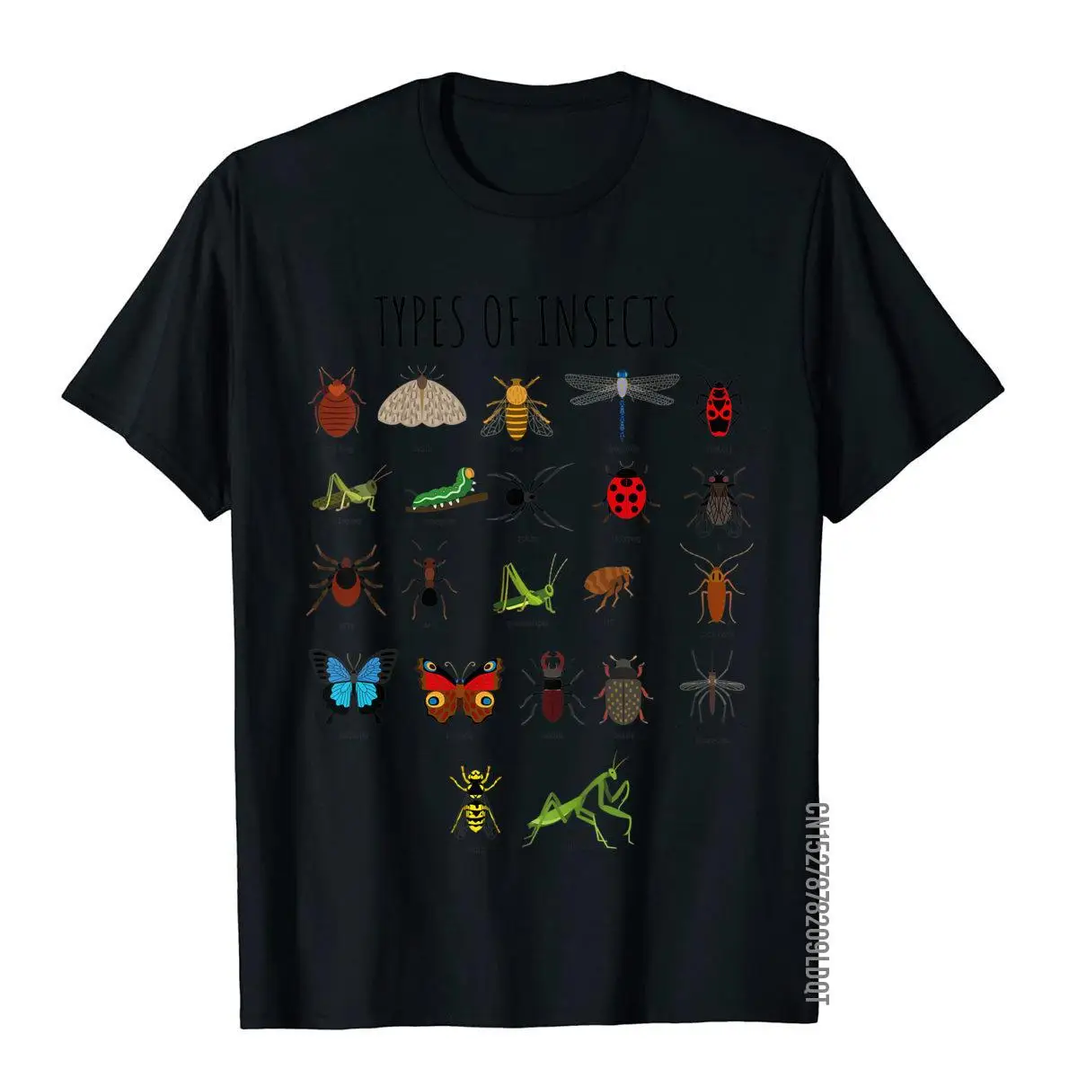 Kids Types Of Insects Bug Identification Science T-Shirt__B8895black