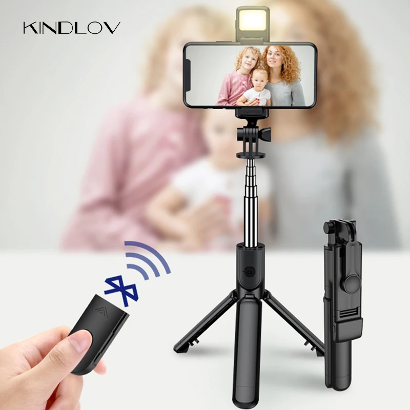 KINDLOV Selfie Stick Wireless Bluetooth Foldable Mini SLR Tripod With Fill Light Remote Control Selfie Stick Set For IOS Android - ANKUX Tech Co., Ltd