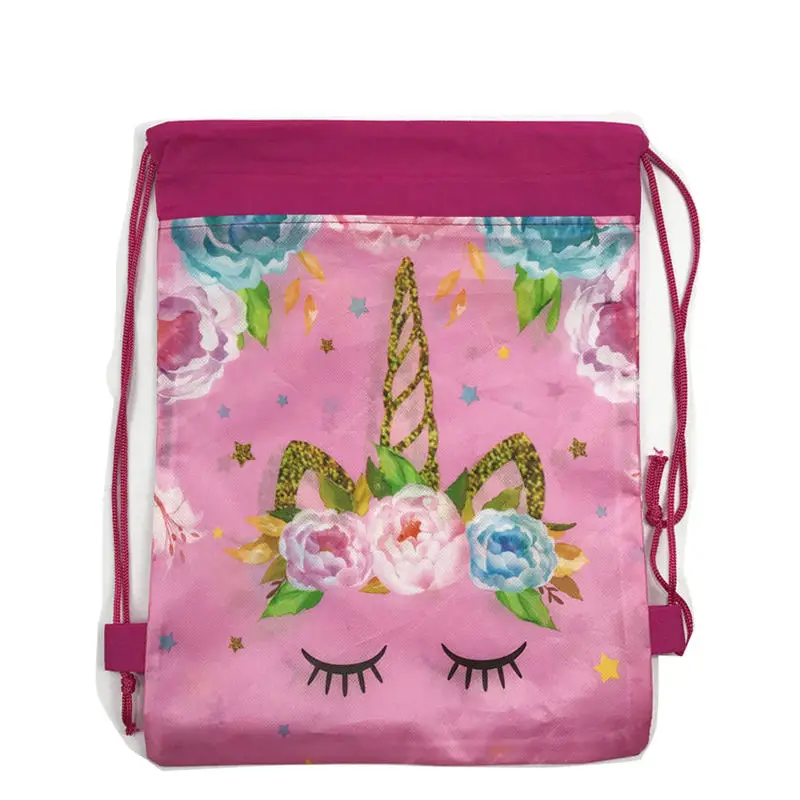 

Unicorn School Backpack Drawstring Bag Cartoon School Bag for Girls,Boys Travel Storage bag