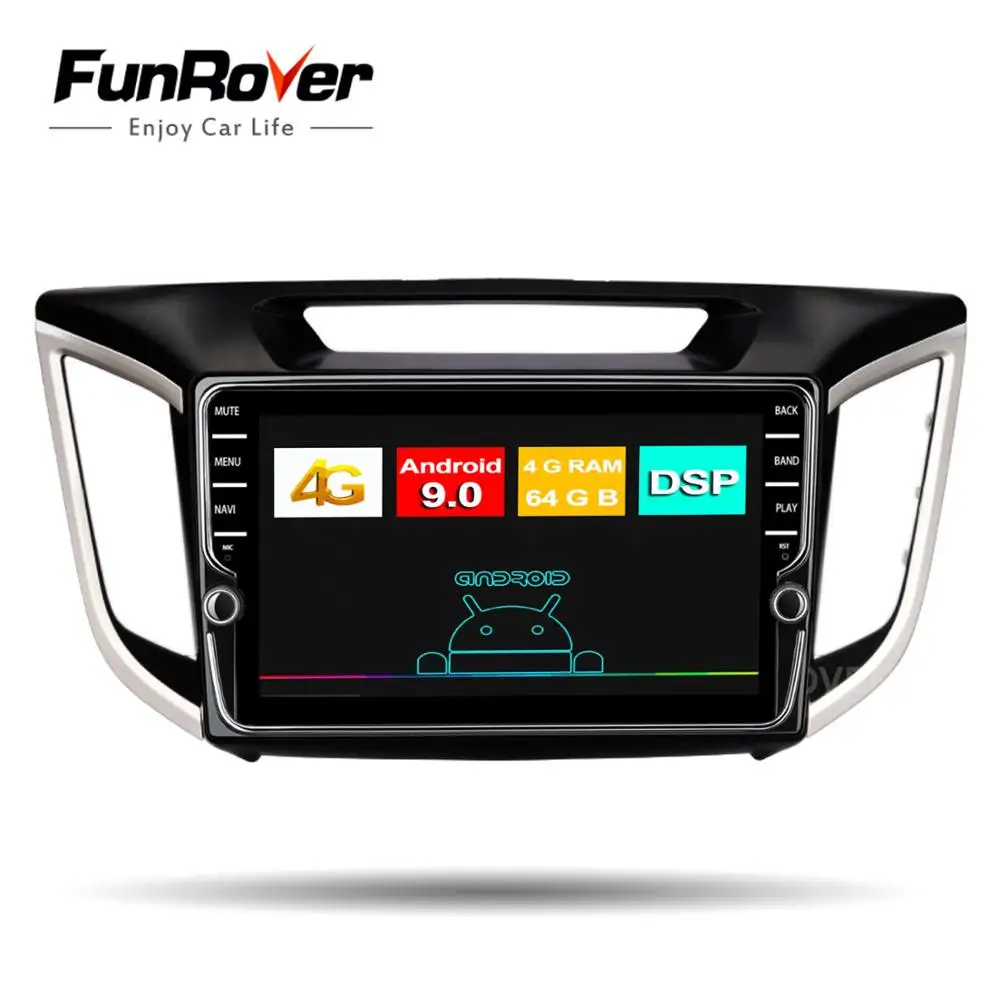 Cheap FUNROVER 8 cores Android 9.0 Car DvD GPS Multimedia Player For Hyundai Creta ix25 Car DvD Navigation Radio Video Audio  DSP RDS 0