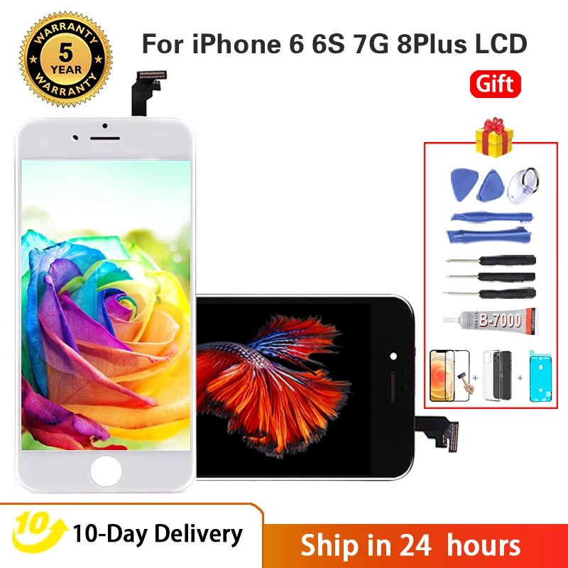 Display Aaa Per Iphone 6 6S 7 8 Plus Display Lcd Con Touch Screen 3D Perfetto Digitalizzatore Lcd Di Ricambio Per Iphone 7 8 Plus