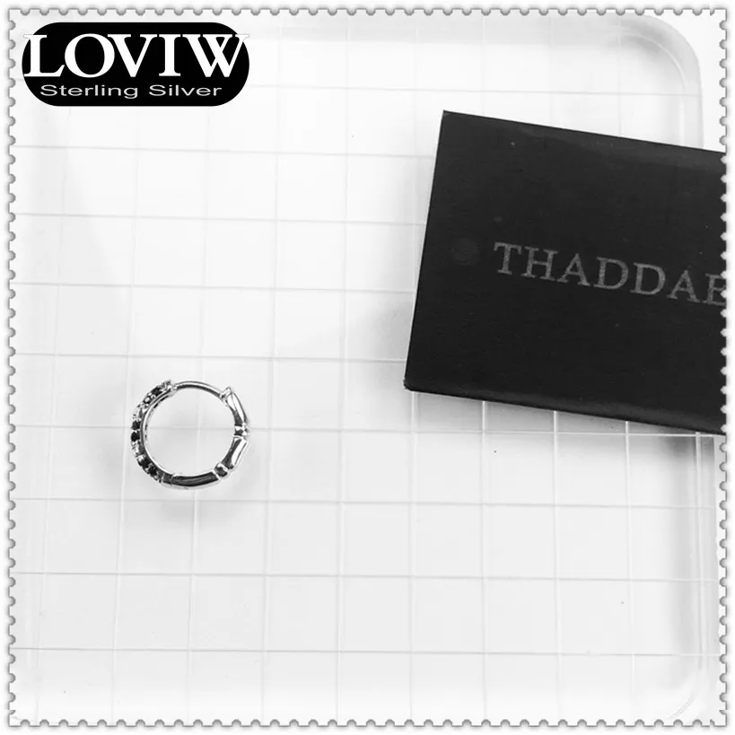 Bamboo Black Creole Hinged Hoop Earrings,thomas sabor Glam Fashion Good Jewerly For Women Men Gift 925 Sterling Silver