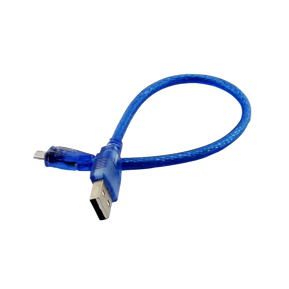 20 шт 1FT/30 см USB 2,0 Тип A штекер Micro USB B 5 Pin штекер данных зарядный кабель переходника шнур синий