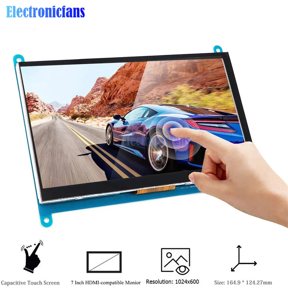 7-дюймовый ЖК-дисплей совместимый с HDMI сенсорный экран 1024x60 0 разрешение TN