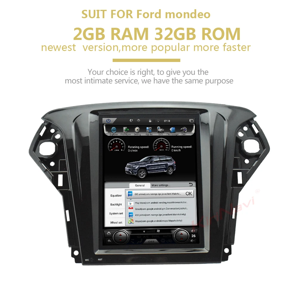 KiriNavi вертикальный экран Tesla стиль Android 8,1 10," Автомобильный dvd-плеер для Ford Mondeo Автомобильный Радио Gps навигация 2007-2010 4G wifi