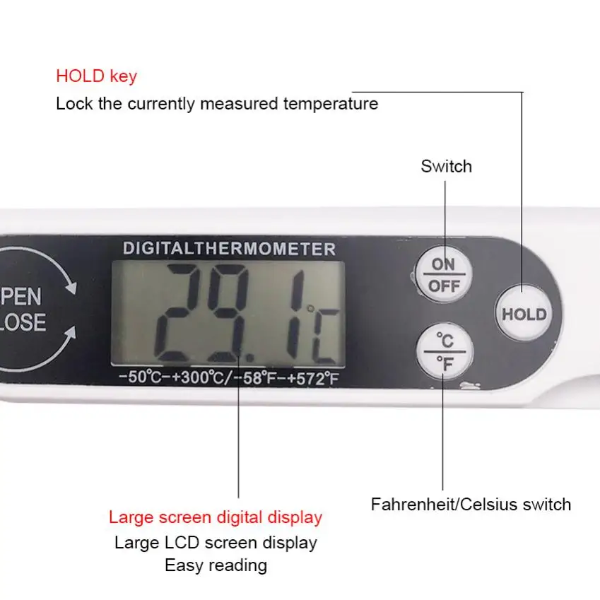 KegLand Instant Read Digital Thermometer w/ Folding Probe