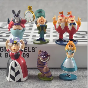 

6pcs Alice at Wonderland Playset Action Figures Figurines Kid Toy Cake Topper Decor Collection Model Gift