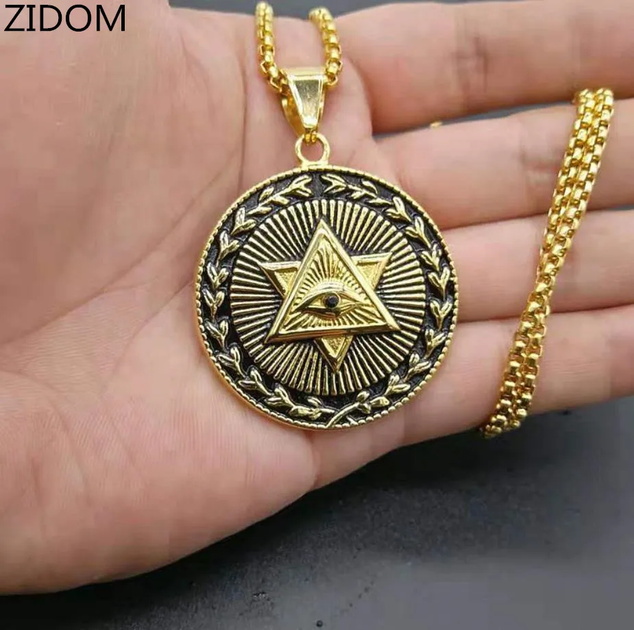 Мужские подвески в стиле хип-хоп Star of David ожерелье из нержавеющей стали модное