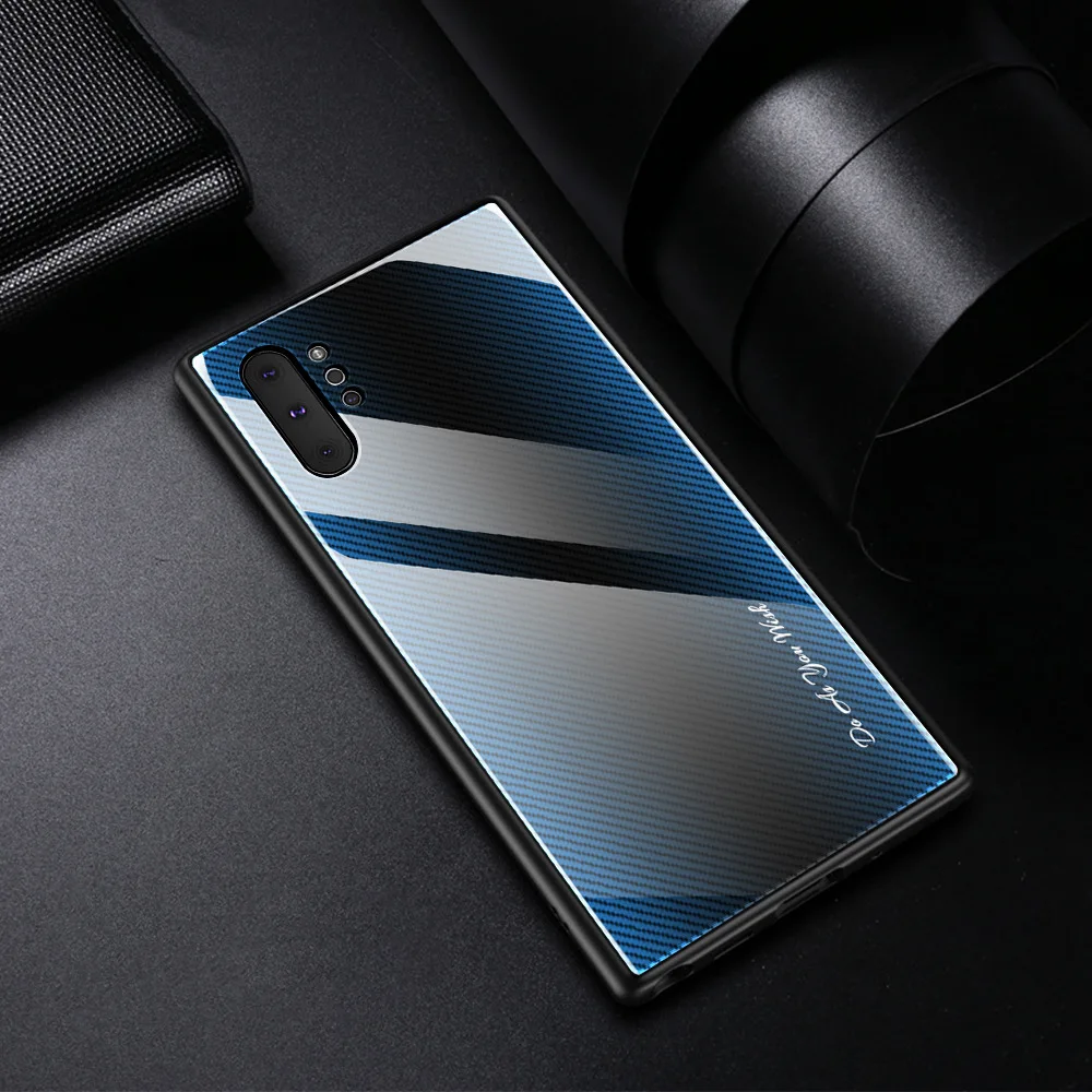 Для samsung Note 10 Note 10 Pro Note 8 Note 9 S10 S10 Plus A10 A30S A50S A80 A90 закаленное стекло задний градиент Цвет бампер
