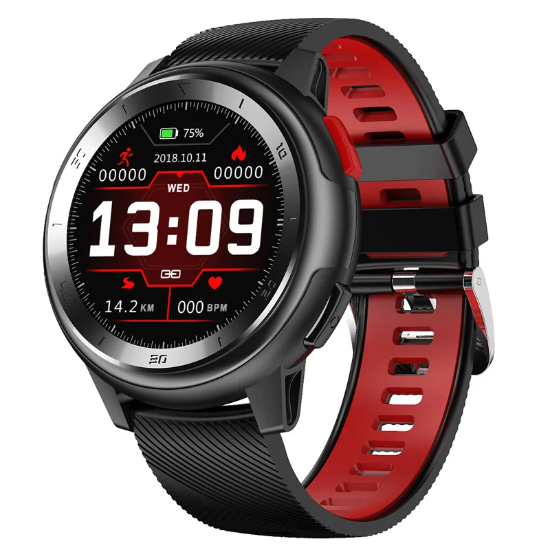 BlackaddRedsilica LOKMAT Bluetooth Смарт-часы для мужчин фитнес-трекер PPG+ ЭКГ монитор сердечного ритма музыка 5ATM водонепроницаемые спортивные Смарт-часы для ios - Цвет: BlackaddRedsilica