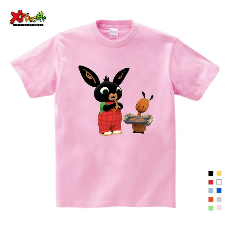 Children Cartoon Bing Rabbit/Bunny Funny T Shirt Baby Boys/Girls Cute Summer Tops Kids Casual Clothes 3-12 Years T-shirts