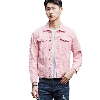 

Mens Denim Jacket Trendy Fashion Hip Hop Streetwer Ripped Denim Jacket Mens Jeans Jacket Male Cowboy Coats 3XL