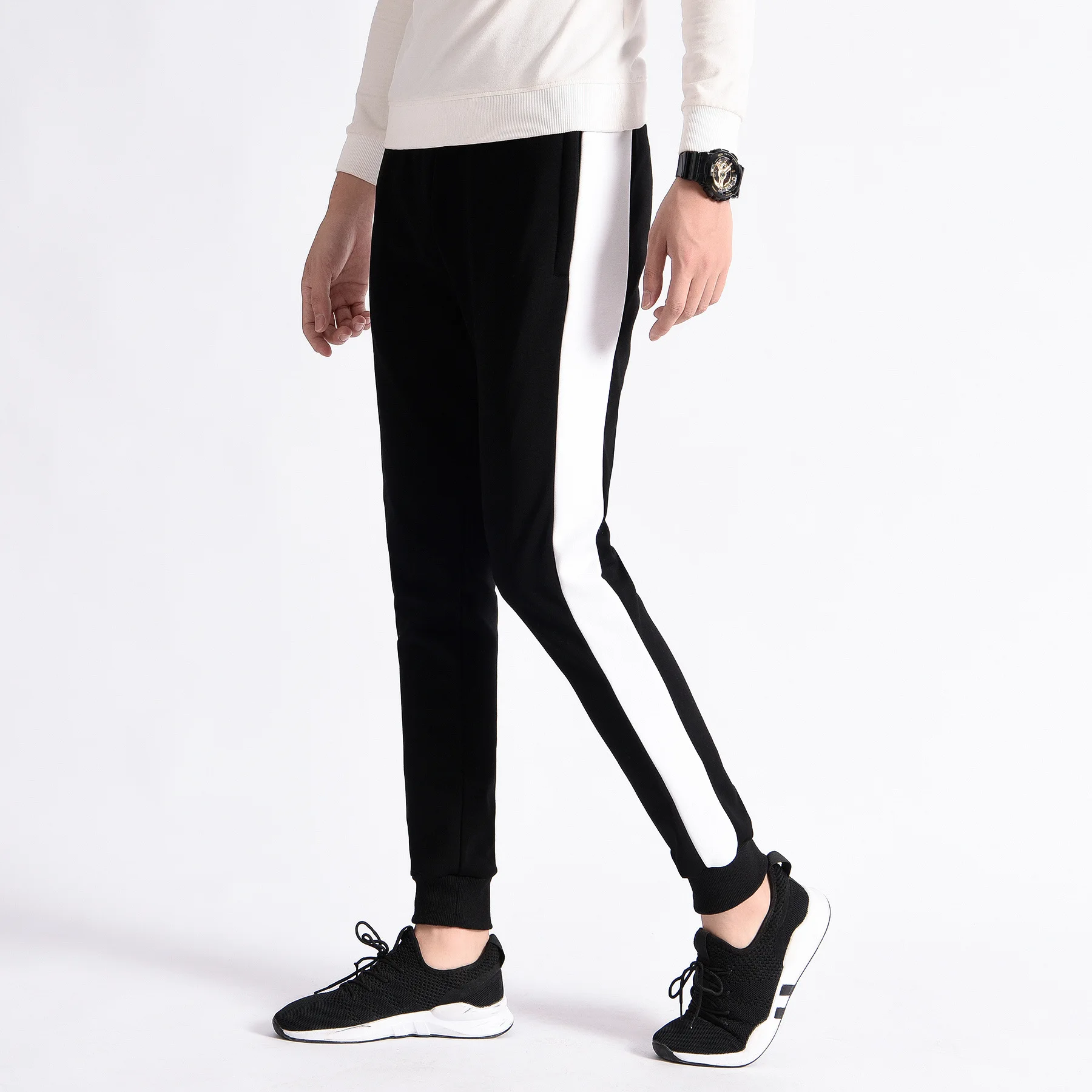 

Spring New Style Plus-sized Menswear Casual Sports Pants Fashion Fashion Casual Trousers with Drawstring Pure plus Velvet Traini