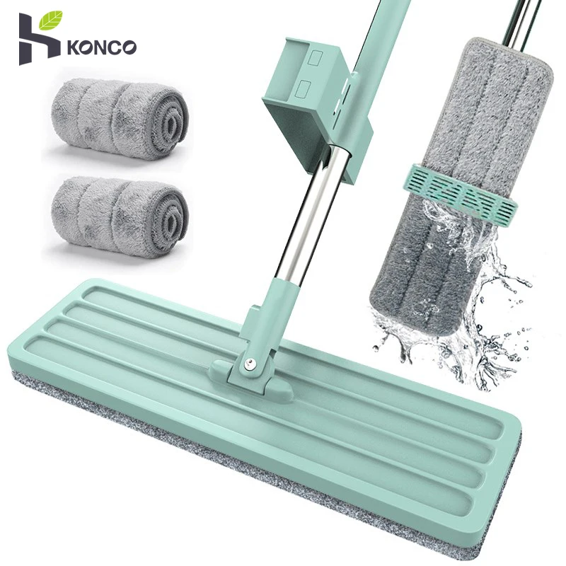 Dust Flat Mop for Home/Ofice Floor Cleaning VAIIGO 360° Rotating Microfiber Dust Mop Hardwood Floor Mop Stainless Steel Handle with Extension and 5 Reusable Mop Pads 