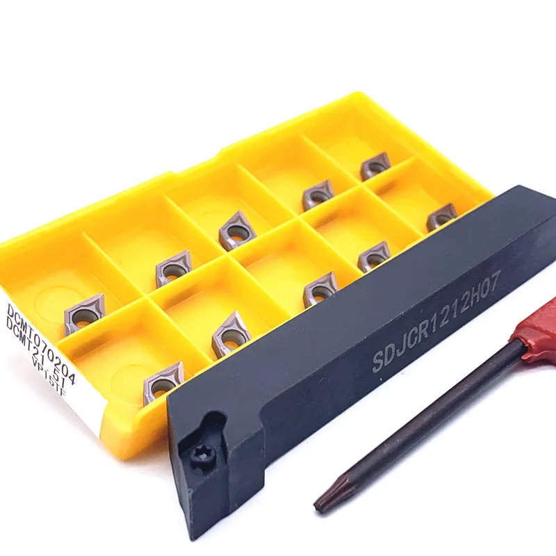 10 шт. DCMT070204 VP15TF UE6020 US735 карбидная вставка + 1 SDJCR1010H07 SDJCR1212H07 SDJCR1616H07 набор токарных