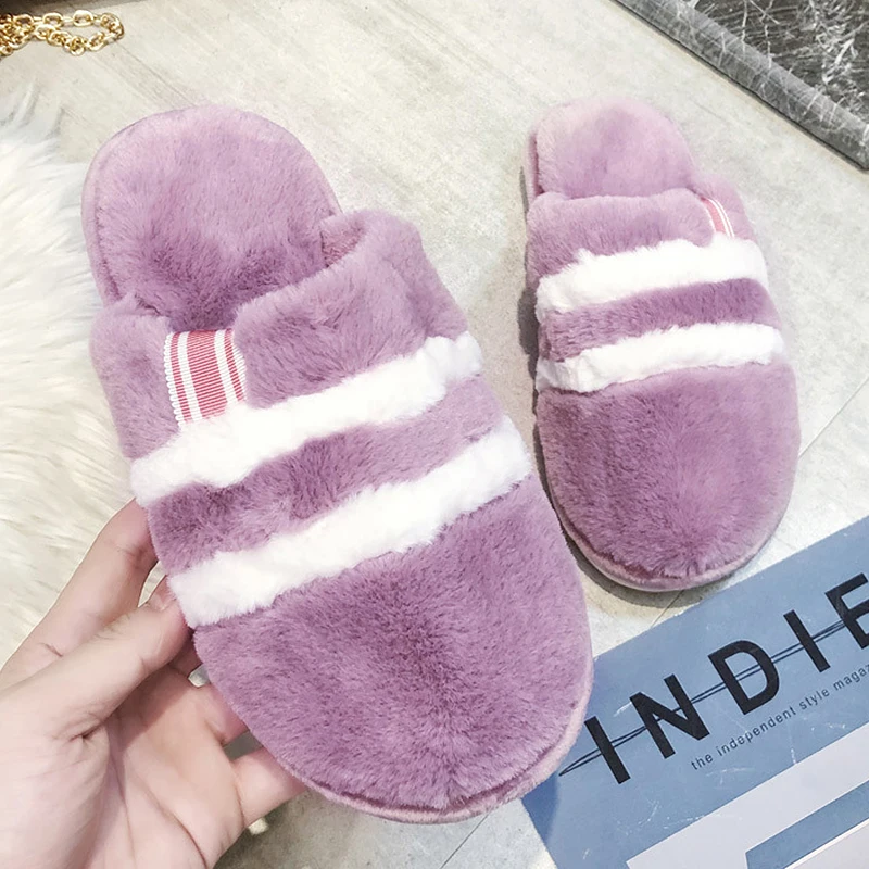 

Winter Men's Slippers Furry Velvet Home Slippers Man Soft Comfy Plush Slippers 2020 New Indoor Slippers Warm Suede Bedroom Shoes