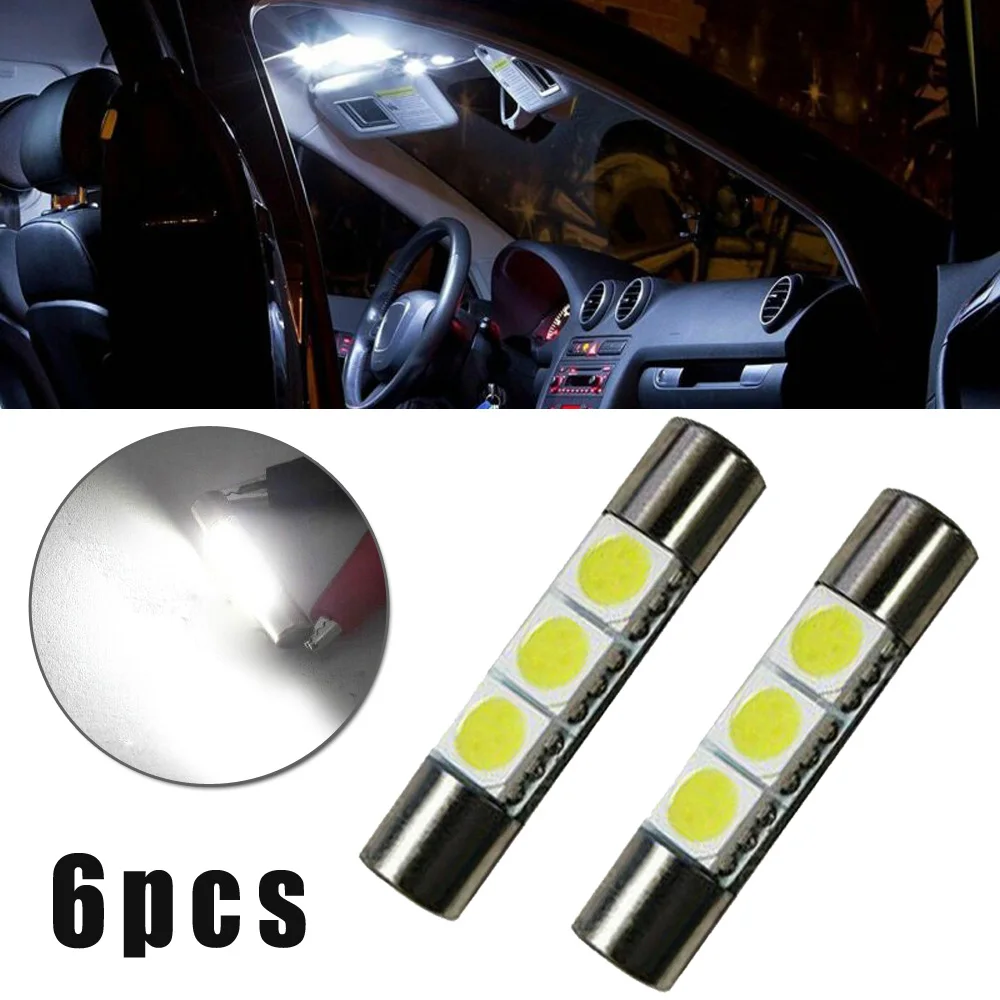 Супер яркий белый 3SMD 6641 6614F ксеноновый светодиодный светильник 6 шт.