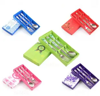 

300pcs 100set Stainless Steel Fork And Chopstick Set Metal Tableware Wedding Gift Souvenirs