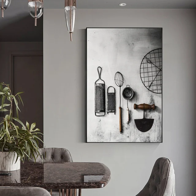 Cucina Nordica Moderna Pittura su Tela Utensili ed Elettrodomestici Poster  e Stampe Arte da Parete Immagini per Soggiorno Decorazioni per la Casa
