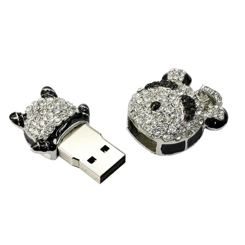 32 Гб usb флеш-накопитель металлический в виде милой панды 16 ГБ 128 Гб 64 Гб 256 4 16 8 32 ГБ флеш-накопитель кристалл подарок Кле USB ключ памяти флешка