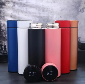

Fashion Smart Water Bottle Temperature Display Vacuum Cup Stainless Steel Kettle With LED Touch Screen