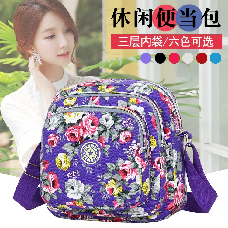 

Multi-part Layer WOMEN'S Bag Canvas Crossbody Bag Korean-style Backpack Colored Cloth Diaper Bag Travel Walking Small Casual Fas