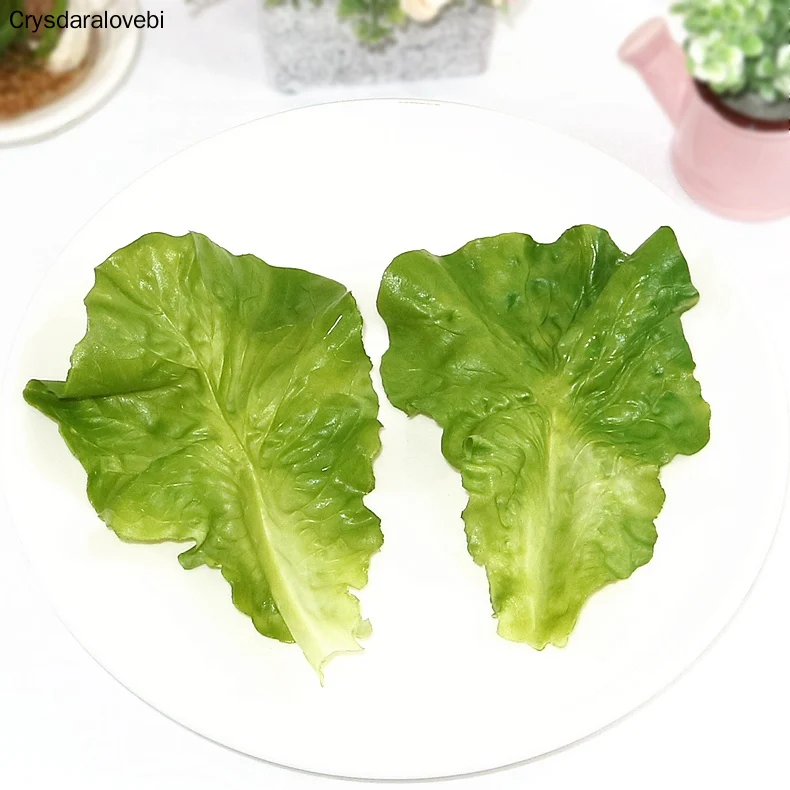 Green Lettuce Leaves Material Fake Vegetable Model Props Kids Pretend Play 10Pcs 