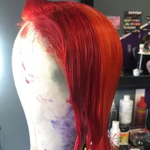 Remy Forte-mechones de pelo ondulado con cierre pelo Remy Rubio naranja 3 4 mechones con cierre extensiones de pelo ondulado mechones brasileños Fast USA