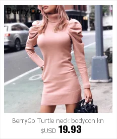 BerryGo элегантное женское трикотажное платье из 2 частей, однотонный облегающий свитер, платье на осень и зиму, Женский пуловер, рабочая одежда, свитер, костюм