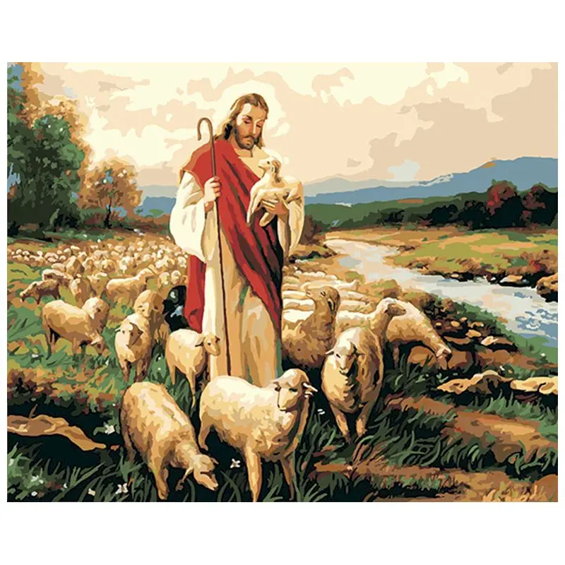 Christmas Jesus Birth Canvas Picture Acrylic DIY Paint Set by Numbers Kits Decor 