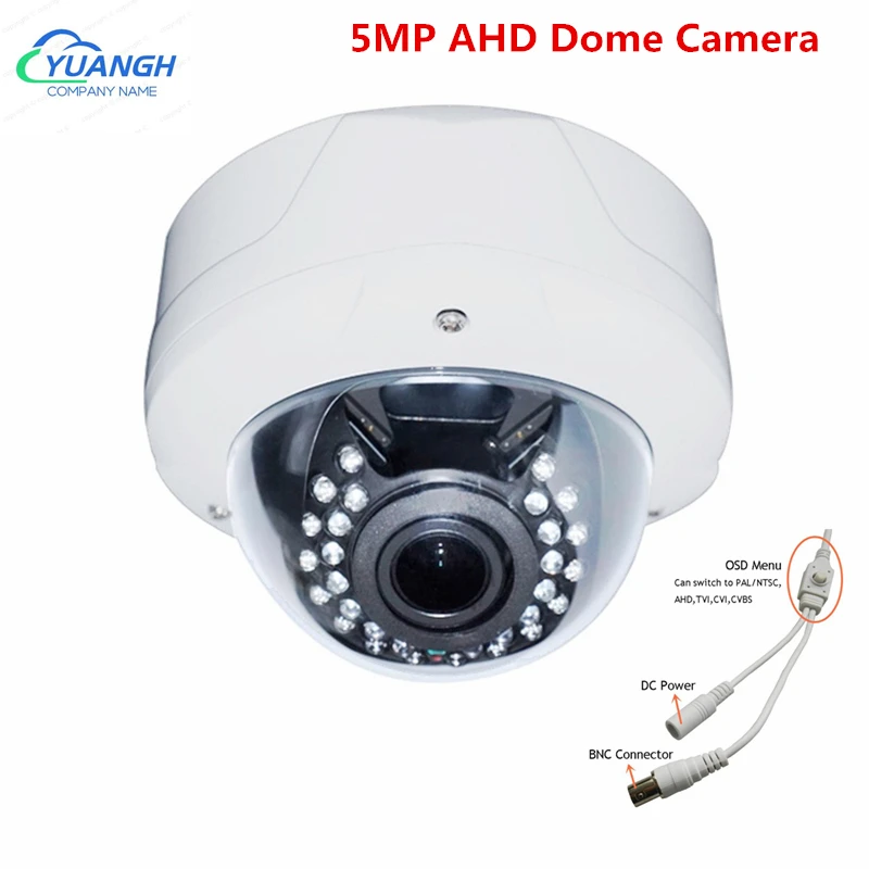 5MP AHD Dome Camera 180 Degree Lens Vandalproof IR Night Vision Video Surveillance Analog CCTV | Безопасность и защита