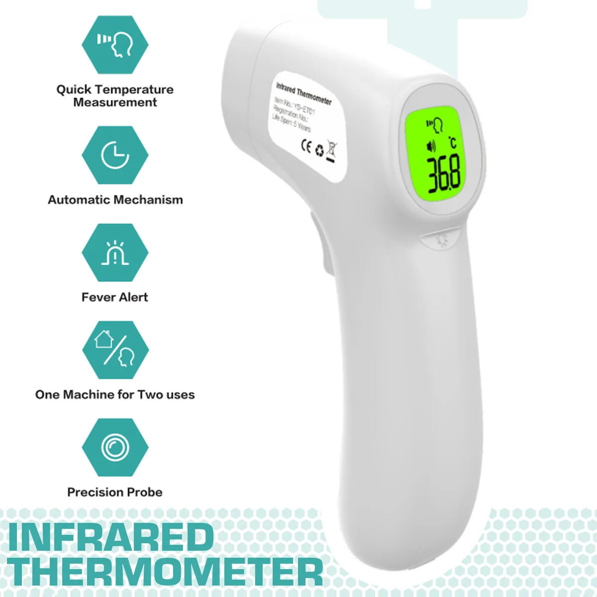 

Digital Forehead Thermometer Non Contact Infrared Thermometer Body Temperature Fever Digital Measure Tool for Baby Adult
