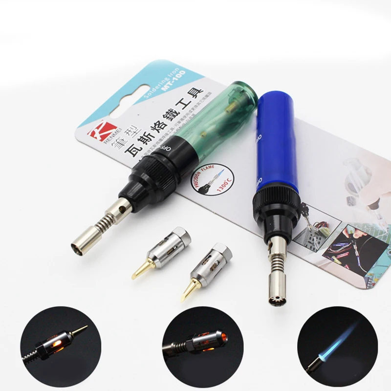 

1300 Celsius Butane Gas Welding Soldering Irons Welding Pen Burner Blow Torch Gas Soldering Iron Cordless Butane Tip Tool 14pc