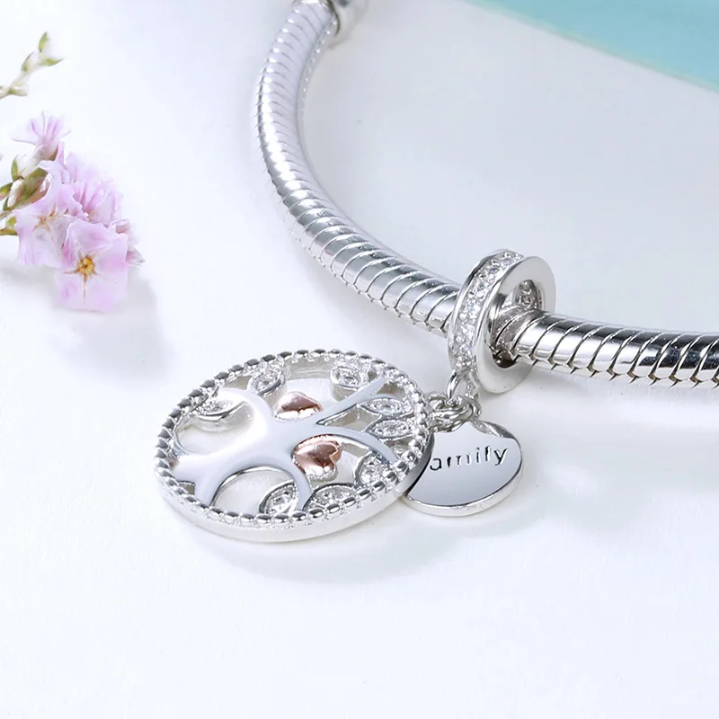 Life Charms 925 Silver Rose Gold Beads 