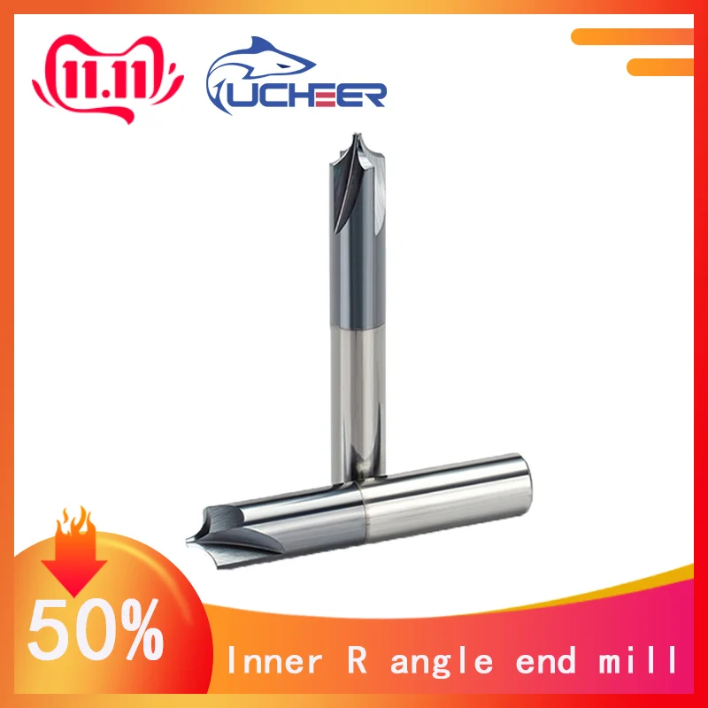 

[11.11FLASH SALE] 1 set/7pcs 8pcs 9pcs Solid Carbide Inner R Angle End Mill 2/4 Flutes 50% off discount price