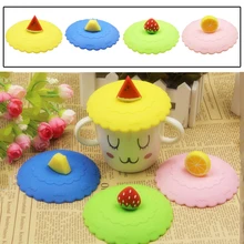 Милая крышка для воды, чашка для питья, силиконовая противопылевая крышка, чашка, уплотнения, стеклянные кружки, крышка, термостойкие крышки для чайных чашек