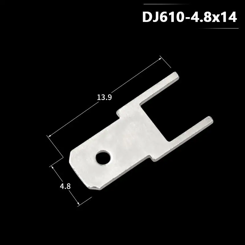 100pcs 4.8 Inserts Plug Spring Terminal PCB Solder lug type thickness 0.5mm 0.8mm two legs welding sheet Terminals DJ610-4.8 |