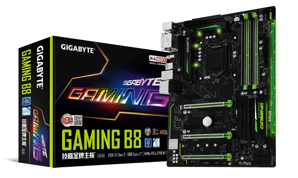 Benutzt,Das GAGaming B8Motherboard von GIGABYTE unterstützt Intel Cor