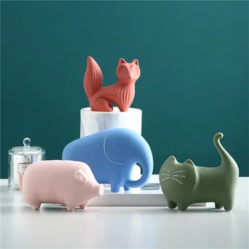 

Nordic Animal ornaments Cute handmade Statue Creative Fairy Garden Decorative Animal Sculpture For Home Office Desk Garden Decor
