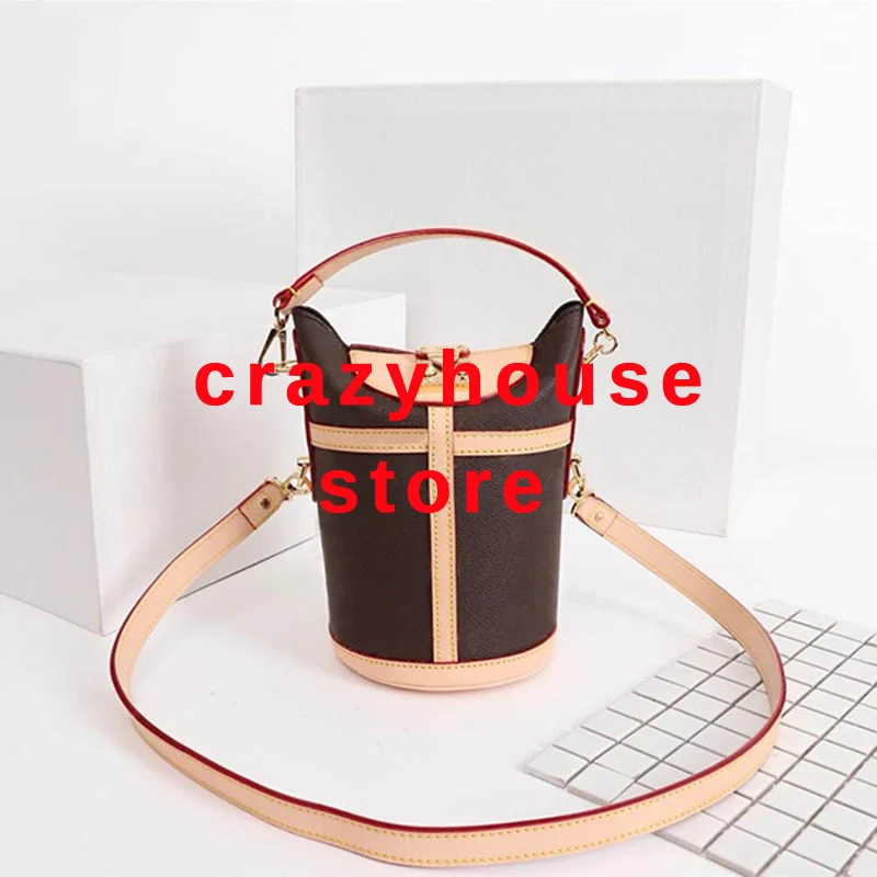

2019 Top Quality Cowhide Vanity Fashion Women's Famous Duffle Bucket Make-up Case Luxury Brand Handbag Genuine leather Bag