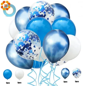 

21pcs Metallic Latex Balloons With Ribbon Confetti Ball Wedding Party Helium Balloon Decorations Festival Balon Party Supplies