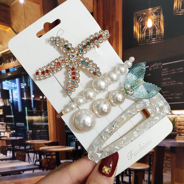Starfish Hair Clip For Women 2022 Korean Acrylic Hairpins Geometric Crystal Hair Barrettes Girl Hair Accessories Hairgrip