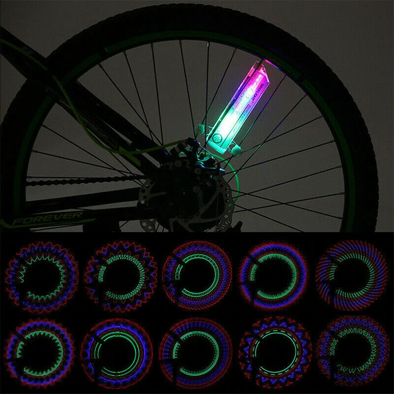 32LED велосипедные фонари спицы двухсторонние части оборудования для верховой езды оснащены датчиком освещенности и датчиком движения