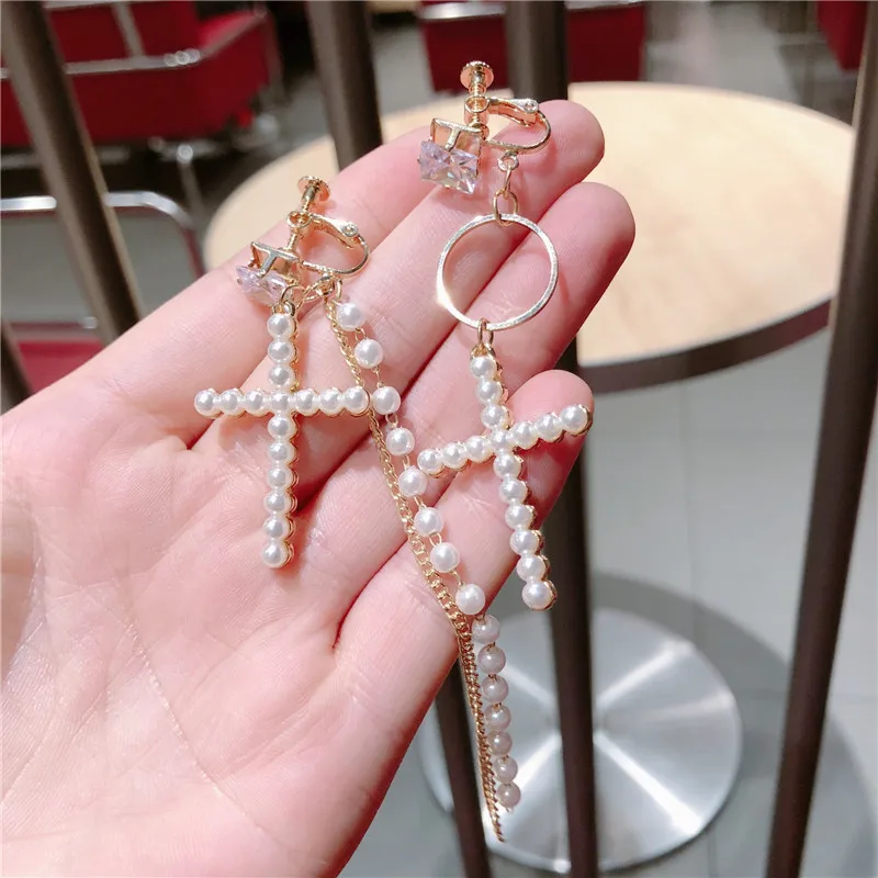 Женские серьги-подвески в Корейском стиле с асимметричной кисточкой простые