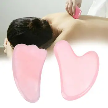 

Natural Rose Quartz Jade Guasha Board Stone Scraper Tools Therapy Gua Acupuncture For Face Pressure Chinese Body Back Neck O4F8