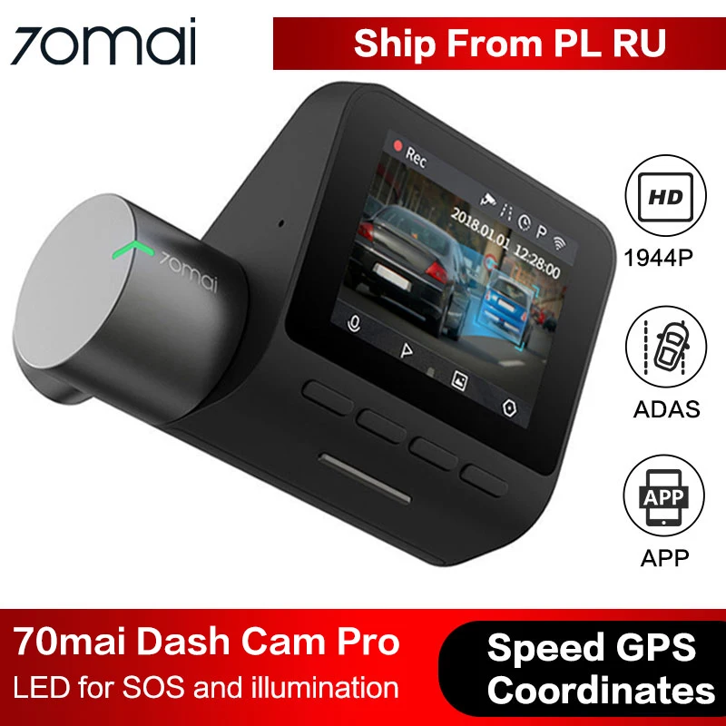 Автомобильный видеорегистратор 70mai WiFi 1944P HD GPS бортовая система сбора данных