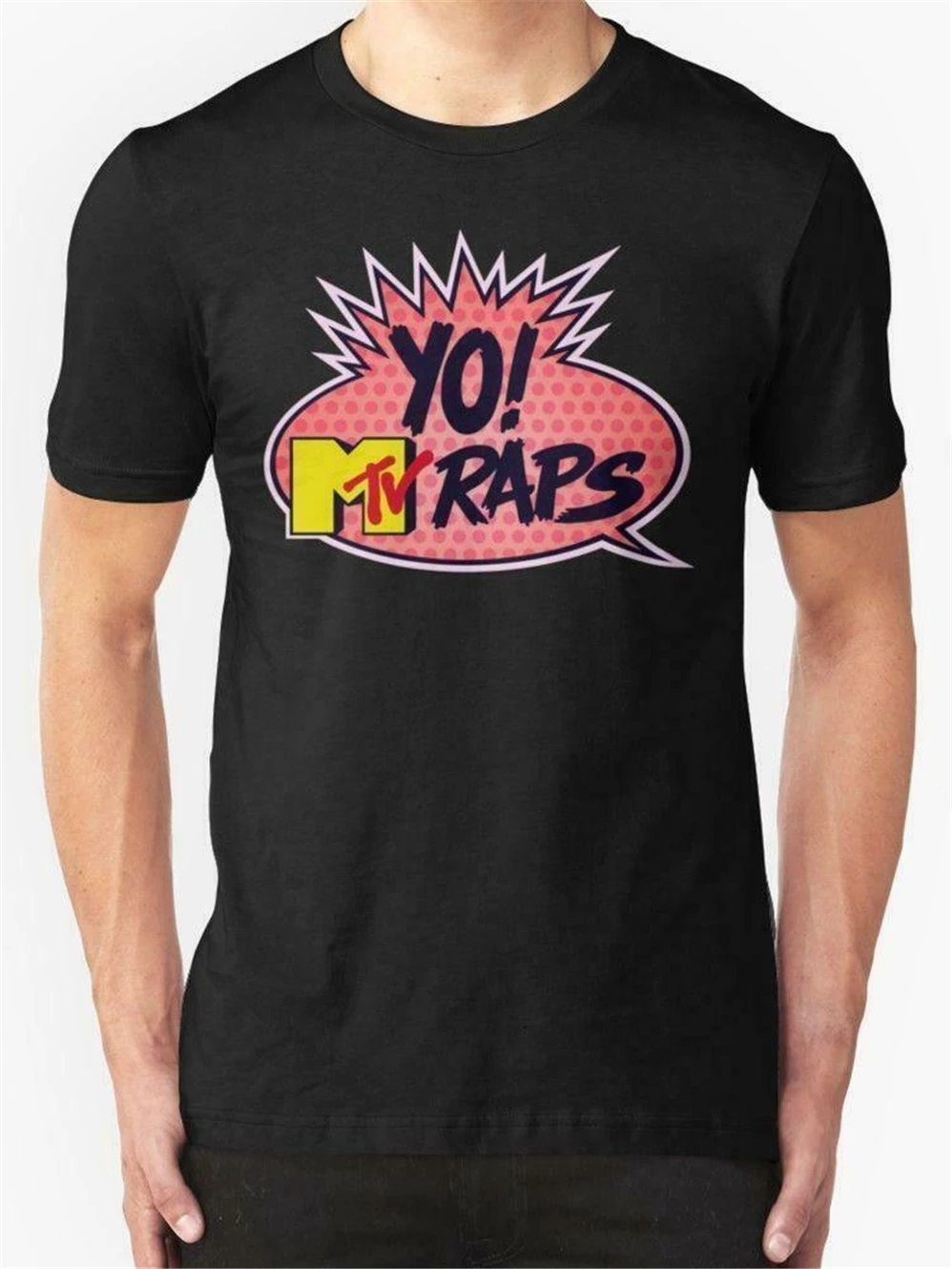 НОВЫЙ Yo Mtv Raps Мужская футболка черный США размер Em1 Пользовательские Графические