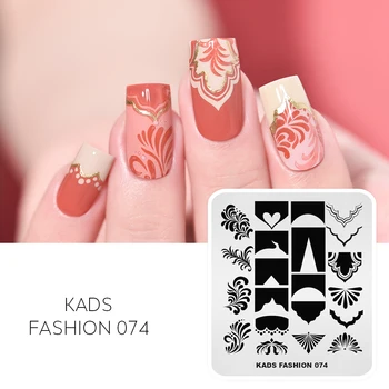 

Nail Stamping Plates French Style Floral Design Image Printing Plates Geometric Mold Nail Art Stamp Tools for DIY Nail Decor