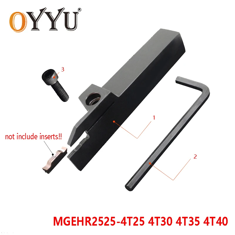 

OYYU MGEHR2525-4T25 MGEHR2525-4T30 MGEHR2525-4T35 MGEHR2525-4T40 Turning Tool Holder CNC Lathe Cutter Shank use MGMN MGEHR 2525